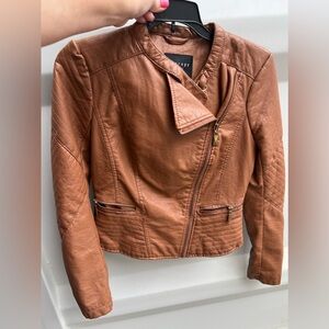 Therapy Faux Leather Short Jacket Sz S Y2K Biker style